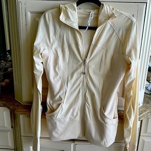 Lululemon Dance Studio Jacket Size 10 Ivory Off White Color